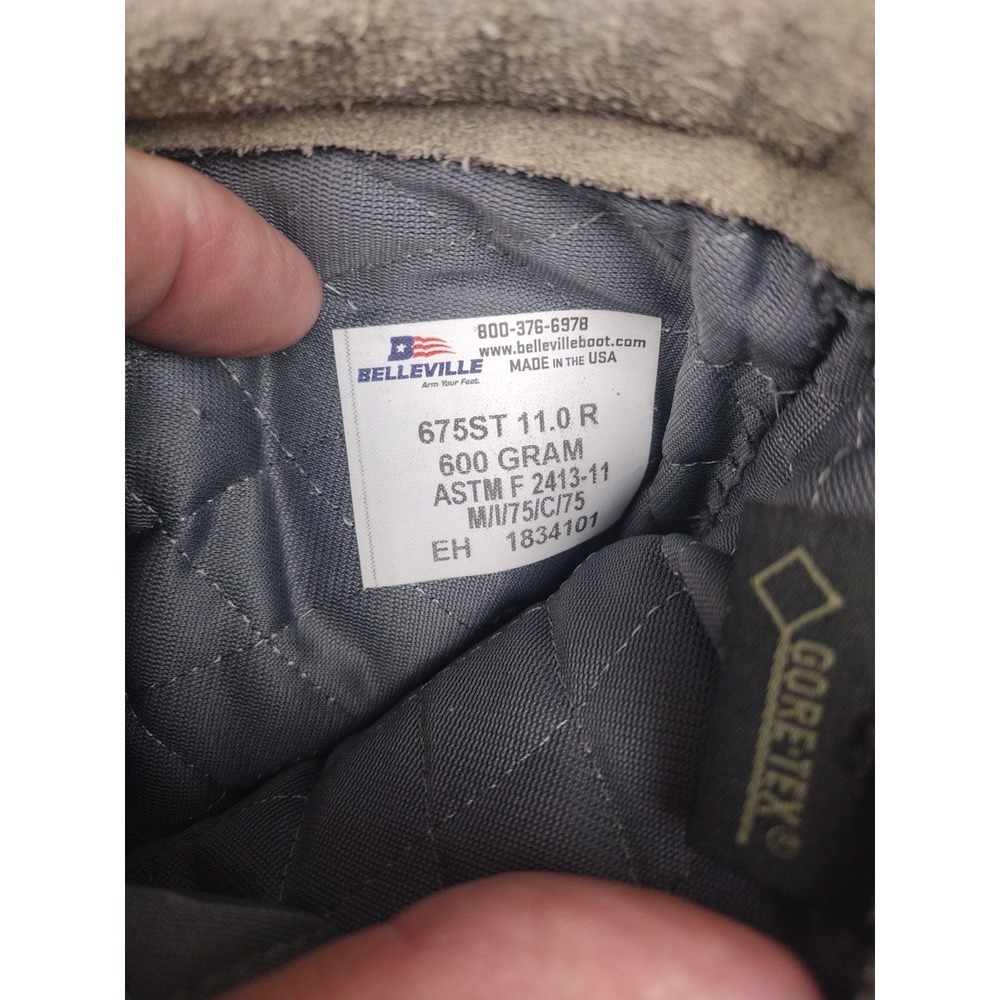 Belleville 675ST Steel Toe Boots Mens 11R Green New Insulated 600G Gore-Tex Tact - Picture 7 of 10